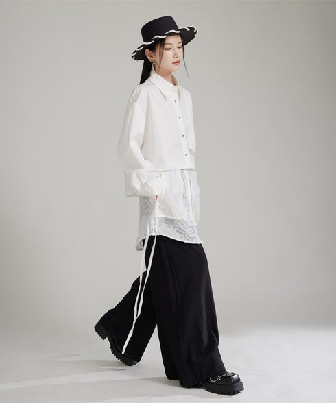 Splicing Lace Pants